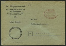 ALL. BES. GEBÜHR BEZAHLT FREIBURG BREISGAU Gebühr Bezahlt, 29.10.46, Roter Ellipsenstempel, Brief Feinst - Otros & Sin Clasificación