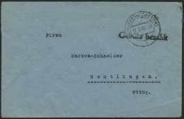 ALL. BES. GEBÜHR BEZAHLT FORCHHEIM, 27.3.46, L1 Gebühr Bezahlt, Prachtbrief - Altri & Non Classificati