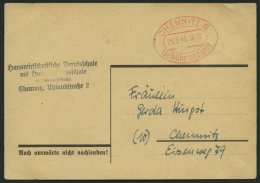 ALL. BES. GEBÜHR BEZAHLT CHEMNITZ 5 Gebühr Bezahlt, 25.9.45, Roter Ellipsenstempel, Karte Feinst - Altri & Non Classificati