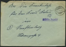 ALL. BES. GEBÜHR BEZAHLT ALTDÖBERN, 11.1.46, Violetter L1 Gebühr Bezahlt Mit Unterstrich, Brief Feinst - Other & Unclassified