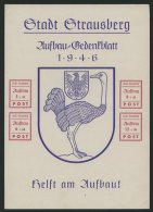 STRAUSBERG Bl. 3 (*), 1946, Gedenkblatt Aufbau, Ohne Gummi, Pracht, Mi. 65.- - Other & Unclassified