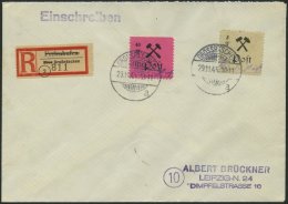 GROSSRÄSCHEN 27bIII BRIEF, 1945, 40 Pf. Schwarz Auf Rosalila, Type III, Mit Mi.Nr. 13AI Auf Einschreibbrief, Pracht - Private & Local Mails