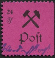 GROSSRÄSCHEN 26IV **, 1945, 24 Pf. Schwarz Auf Lila, Type IV, Ein Kurzer Zahn Sonst Pracht, Mi. 200.- - Other & Unclassified