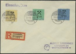 GROSSRÄSCHEN 25III BRIEF, 1945, 12 Pf. Schwarz Auf Grün, Type III, Mit Mi.Nr. 18AI Und 20AI Auf Einschreibbrie - Private & Local Mails