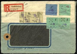 GROSSRÄSCHEN-VORLÄUFER V 20c Paar BRIEF, 1945, 5 Pf. Blau Auf Grün, Zwei Wertangaben Im Senkrechten Paar - Correos Privados & Locales