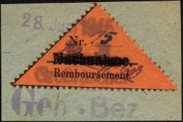 GROSSRÄSCHEN-VORLÄUFER V 2AI BrfStk, 1945, 15 Pf. Schwarz Auf Bräunlichrot, Nachnahme In Antiqua, Prachtb - Private & Local Mails
