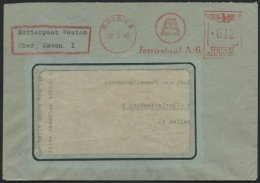 FELDPOST II. WK BELEGE 22.3.1945, Fensterumschlag Mit Freistempel Der FERROSTAHL A.G. Aus Essen, Mit Zusatz Kurierpost W - Ocupación 1938 – 45