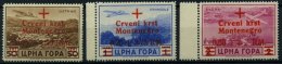 MONTENEGRO 33-35 **, 1944, 50 C. - 2 L. Rotes Kreuz, 3 Prachtwerte, Mi. 135.- - Occupazione 1938 – 45