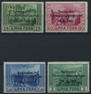 MONTENEGRO 10-13 **, 1943, 25 C. - 2 L. Nationaler Verwaltungsausschuss, 4 Prachtwerte, Mi. 240.- - Bezetting 1938-45