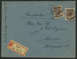 MEMELGEBIET 175 BRIEF, 1923, 30 C. Auf 500 M. Graulila, 2x Als Mehrfachfrankatur Auf Einschreibbrief Nach München, - Memel (Klaïpeda) 1923