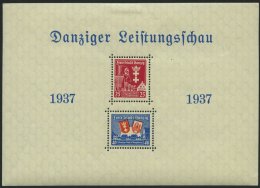 FREIE STADT DANZIG Bl. 3 *, 1937, Block Leistungsschau, Falzrest Im Rand, Marken Postfrisch, Pracht - Autres & Non Classés