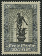 FREIE STADT DANZIG 219c *, 1929, 25 Pf. Dunkelgraublau/schwarz Philatelistische Ausstellung, Falzrest, Pracht, Mi. 60.- - Autres & Non Classés