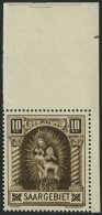 SAARGEBIET 194III **, 1934, 10 Fr. Volksabstimmung Mit Abart Fleck Auf Der 4. Windung Von Unten Auf Der Rechten Säu - Otros & Sin Clasificación