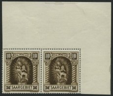 SAARGEBIET 103III **, 1925, 10 Fr. Madonna Im Paar Aus Der Rechten Oberen Bogenecke, Dabei Feld 5 Mit Abart Fleck Auf De - Other & Unclassified