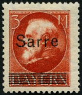 SAARGEBIET 29 *, 1920, 3 M. Bayern-Sarre, Pracht, Gepr. Burger, Mi. 150.- - Autres & Non Classés