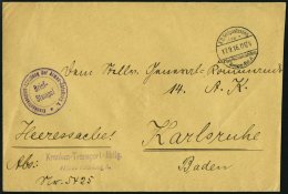 FELDPOST I.WK 1916, Heeressache Mit Briefstempel Und Violettem L2 KRANKEN-TRANSPORT-ABTLG. ARMEE-ABTEILUNG A. Nach Karls - Usati