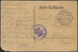 DT. FP IM BALTIKUM 1914/18 K.D. FELDPOSTEXPED. DER 1. KAVALLERIE-DIV. B, 27.2.16, Auf Feldpost-Vordruckkarte, Mit Violet - Latvia