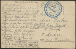 DT. FP IM BALTIKUM 1914/18 K.D. FELDPOSTEXP. DER 6. RES. DIV. B, 30.11.16, Auf Ansichtskarte (Riga-Die Börse) An Da - Latvia