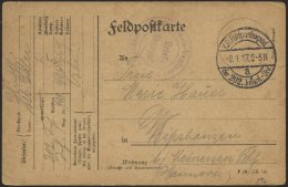 DT. FP IM BALTIKUM 1914/18 K.D. FELDPOSTEXPED. DER 202. INFANT.-DIV. A, 9.1.17, Auf Feldpost-Vordruckkarte Nach Wipshaus - Lettonia