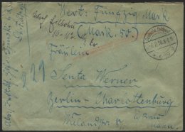 DT. FP IM BALTIKUM 1914/18 DEUTSCHE FELDPOST 689 * A, 6.2.18, Auf Eil-Wertbrief über 50.- Mark Nach Berlin-Charlott - Lettonie