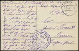 LETTLAND 8. Armee, 12.6.17, Mit Ausgestanztem Stempel K.D. FELDPOST Auf Ansichtskarte (Mitau-Der Große Club) Von M - Lettonie