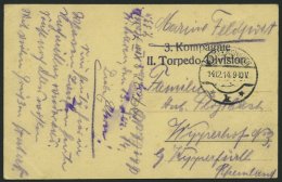 MSP VON 1914 - 1918 (Torpedoboot S 33), 14.12.1914, Violetter L2 3. Kompagnie II. Torpedo- Division, Poststempel Wilhelm - Maritiem