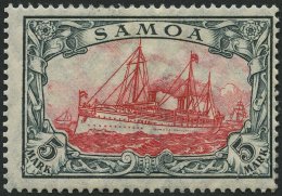 SAMOA 23IA *, 1915, 5 M. Grünschwarz/dunkelkarmin, Mit Wz., Friedensdruck, Falzreste, Pracht, Gepr. Jäschke-L. - Samoa