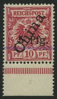 KIAUTSCHOU 1IIb *, 1900, 5 Pfg. Auf 10 Pf. Steiler Aufdruck Mit Violettem Strich, Überdruck Type 5!, Unterrandst&uu - Kiautchou