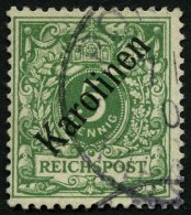 KAROLINEN 2I O, 1899, 5 Pf. Diagonaler Aufdruck, Pracht, Gepr. Pfenninger, Mi. 750.- - Carolinen