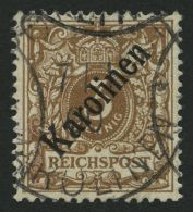 KAROLINEN 1I O, 1899, 3 Pf. Diagonaler Aufdruck, Pracht, Fotoattest Jäschke-L., Mi. 850.- - Carolinen