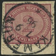 KAMERUN V 37e BrfStk, 1896, 2 M. Dunkelrotkarmin, Stempel KAMERUN, Postabschnitt, Pracht - Camerun