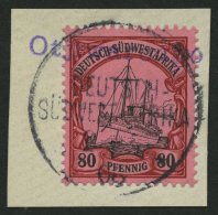 DSWA 19 BrfStk, OTJIWARONGO, Violetter Wd-Stempel (Schreibmaschinenschrift) Ideal Auf 80 Pf., Prachtbriefstück - Africa Tedesca Del Sud-Ovest