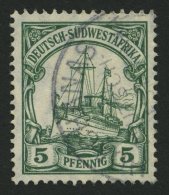 DSWA 25 O, HOACHANAS Auf 5 Pf. Grün, Pracht - German South West Africa