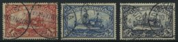 DSWA 20-22 O, 1901, 1 - 3 M. Kaiseryacht, Ohne Wz., 3 Prachtwerte, Mi. 143.- - Sud-Ouest Africain Allemand