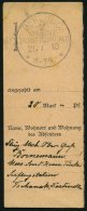 DP TÜRKEI 1918, Postanweisungsabschnitt Mit K1 BERLIN 2 MARINE-POSTBUREAU, Pracht - Turquie (bureaux)