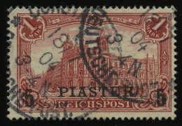 DP TÜRKEI 20II O, 1903, 5 PIA. Auf 1 M., Aufdruck Type II, Pracht, Mi. 130.- - Turquie (bureaux)