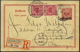 DP TÜRKEI M 47d Paar,P 5 BRIEF, Mitläufer: 1899, 10 Pf. Lebhaftlilarot Im Senkrechten Paar Als Zusatzfrankatur - Turquia (oficinas)