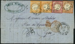 DP TÜRKEI V 18,19,21a BRIEF, 17.10.1873, 1/2 Gr. (2x Kleine Marke) Mit 1 Gr. Und 21/2 Gr. Großer Brustschild - Turquie (bureaux)