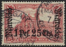 DP IN MAROKKO 55IA O, 1911, 1 P. 25 C. Auf 1 M., Friedensdruck, Stempel MASAGAN, üblich Gezähnt Pracht, Mi. (8 - Marocco (uffici)