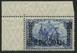 DP IN MAROKKO 44 **, 1906, 2 P. 50 C. Auf 2 M., Mit Wz., Linke Obere Bogenecke, Falzrest Im Oberrand, Marke Postfrisch, - Maroc (bureaux)