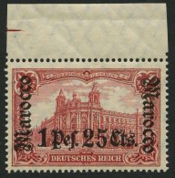 DP IN MAROKKO 43 **, 1906, 1 P. 25 C. Auf 1 M., Mit Wz., Postfrisch, Pracht, Mi. 220.- - Marruecos (oficinas)