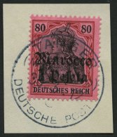 DP IN MAROKKO 42 BrfStk, 1911, 1 P. Auf 80 Pf., Mit Wz., Prachtbriefstück, Gepr Pauligk, Mi. (350.-) - Maroc (bureaux)