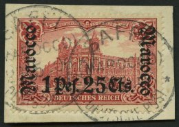 DP IN MAROKKO 30A BrfStk, 1905, 1 P. 25 C. Auf 1 M., Ohne Wz., Gezähnt A, Stempel SAFFI, Prachtbriefstück, Sig - Marruecos (oficinas)