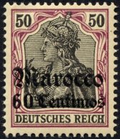 DP IN MAROKKO 28 **, 1905, 60 C. Auf 50 Pf., Ohne Wz., Postfrisch, Pracht, Gepr. Bothe, Mi. 70.- - Marruecos (oficinas)