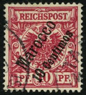 DP IN MAROKKO 3c O, 1899, 10 C. Auf 10 Pf. Rotkarmin, Pracht, Fotobefund Jäschke-L., Mi. 260.- - Maroc (bureaux)