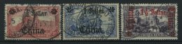 DP CHINA 34/5A,36B O, 1905, 1/2 D. Auf 1 M., 1 D. Auf 2 M., Gezähnt A Und 11/2 D. Auf 3 M., Gezähnt B, Ohne Wz - China (oficinas)