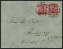 DP CHINA 17 BRIEF, 1901, 10 Pf. Dunkelkarminrot, 2x Als Mehrfachfrankatur Mit Stempeln TIENTSIN DP *a Auf Brief Nach Ren - China (oficinas)