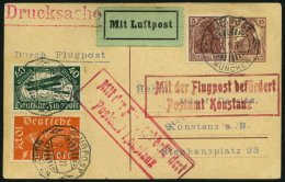 SPÄTERE FLÜGE (SPF) 21.7.01 BRIEF, 2.9.1922, München-Konstanz, Prachtkarte - Vliegtuigen