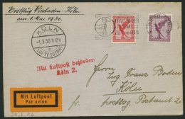 ERST-UND ERÖFFNUNGSFLÜGE 30.7.12 BRIEF, 1.5.1930, Wiesbaden-Köln, Prachtbrief - Zeppelin