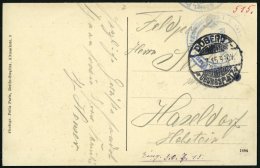 LUFTFAHRT IM I. WELTKRIEG 1915, KÖNIGL. PREUSS. FLIEGERBATT. 1, Blauer Briefstempel Auf Feldpostkarte Von DÖBE - Used Stamps